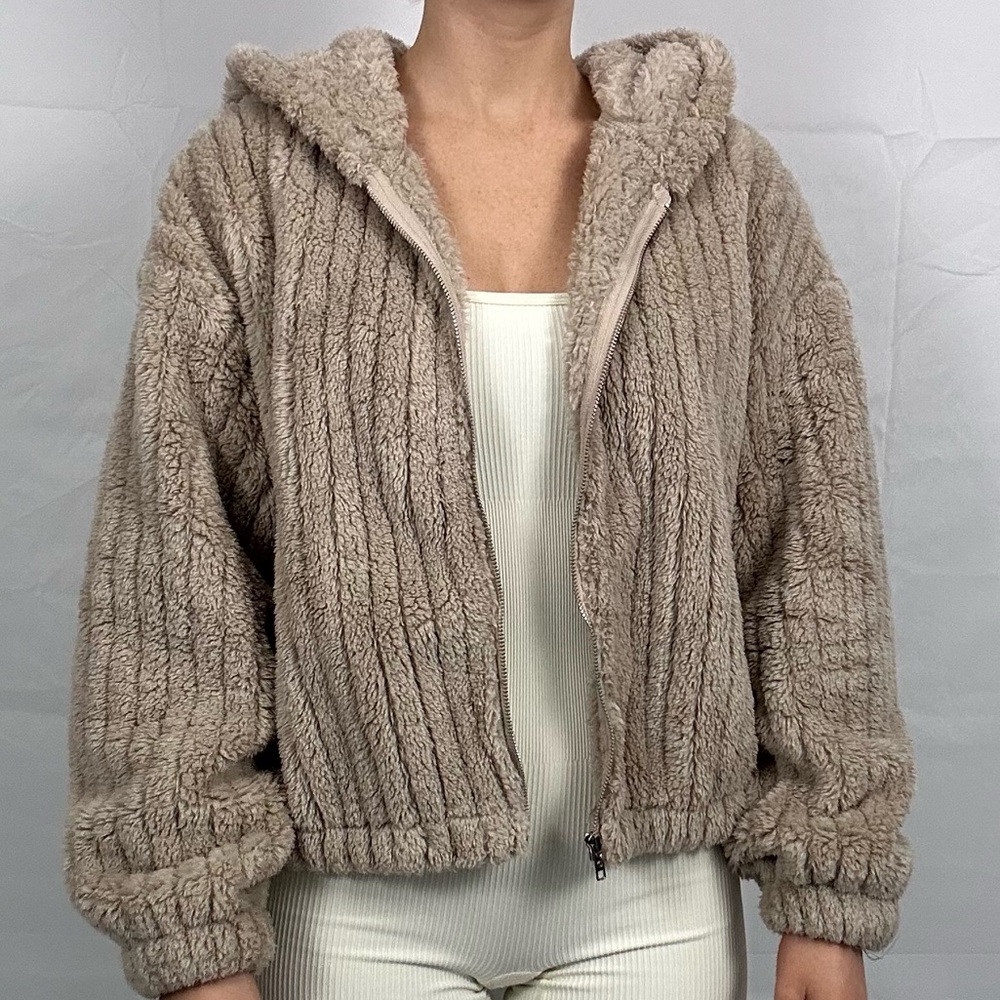 Fluffy jacket from shein bear hood